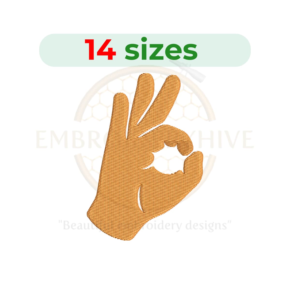 OK hand gesture symbol embroidery design, OK sign hand embroidery, approval hand sign machine embroidery, OK gesture embroidery file, digital embroidery design download.