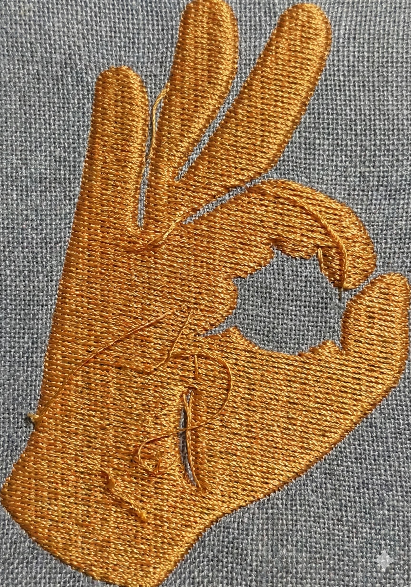 Ok Hand Gesture Symbol Embroidery Design - Image 3