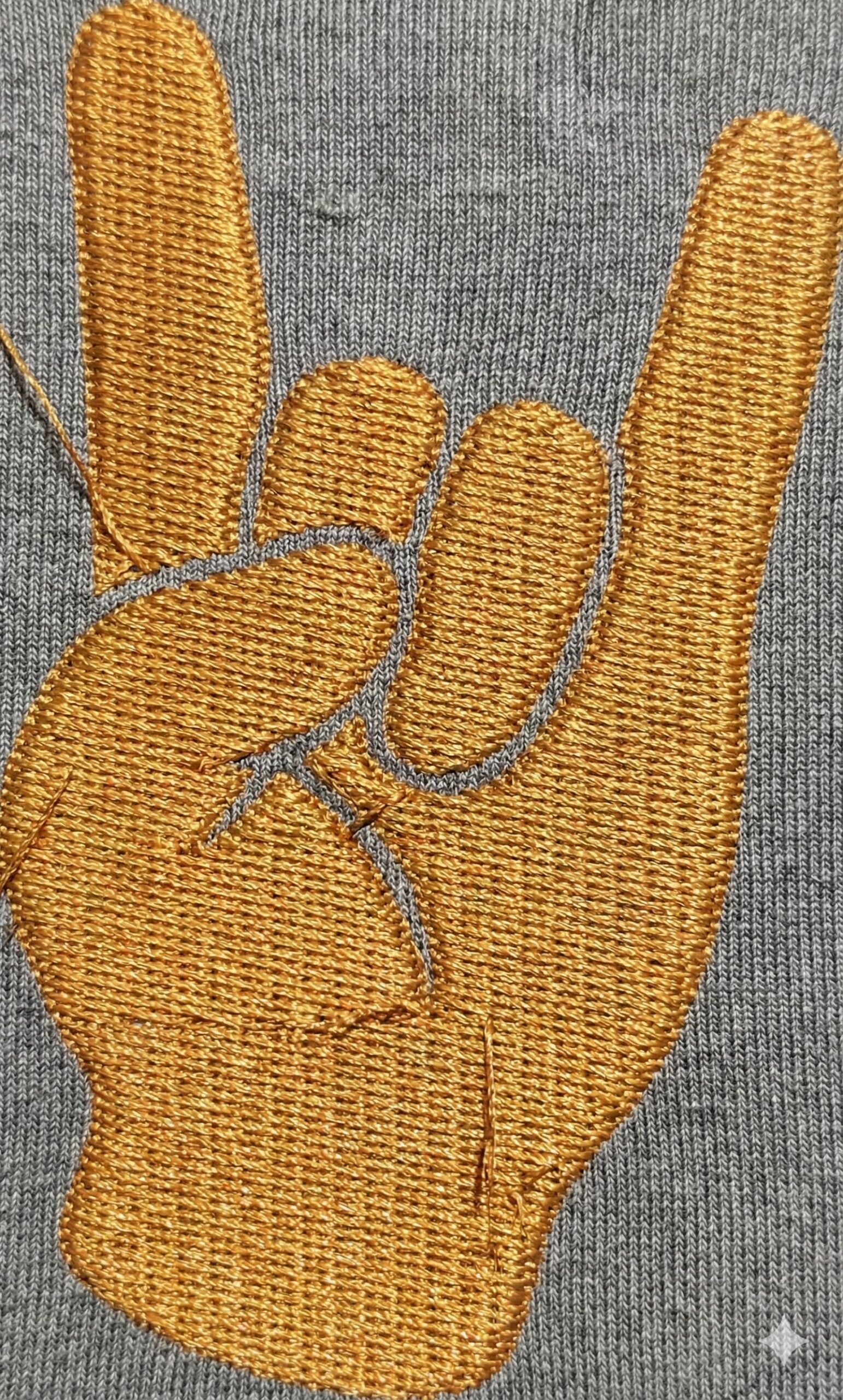 Rock Hand gesture symbol embroidery design - Image 3
