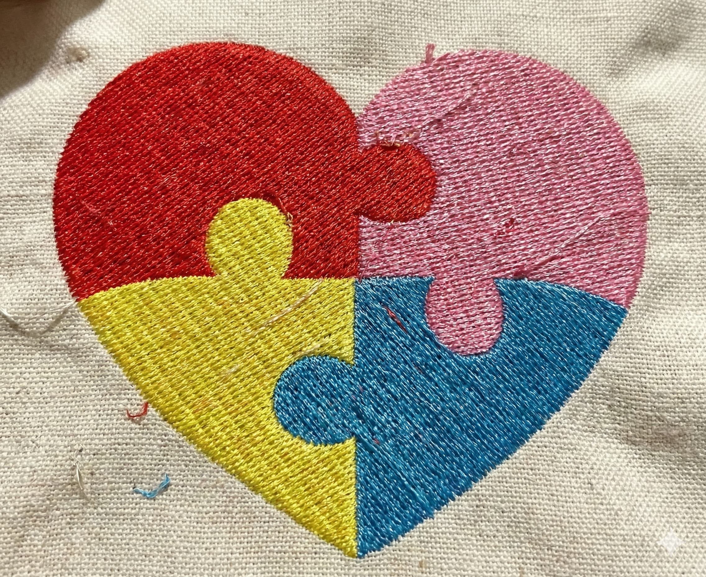 Autism Heart Puzzle embroidery design - Image 3