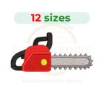 Chainsaw embroidery design for machine embroidery, chainsaw tool embroidery file, lumberjack chainsaw embroidery pattern, woodworking embroidery digital download.
