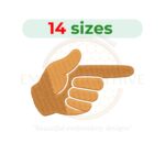 Finger pointing hand embroidery design, pointing finger hand symbol embroidery, index finger pointing embroidery file, hand gesture machine embroidery, digital embroidery design download.