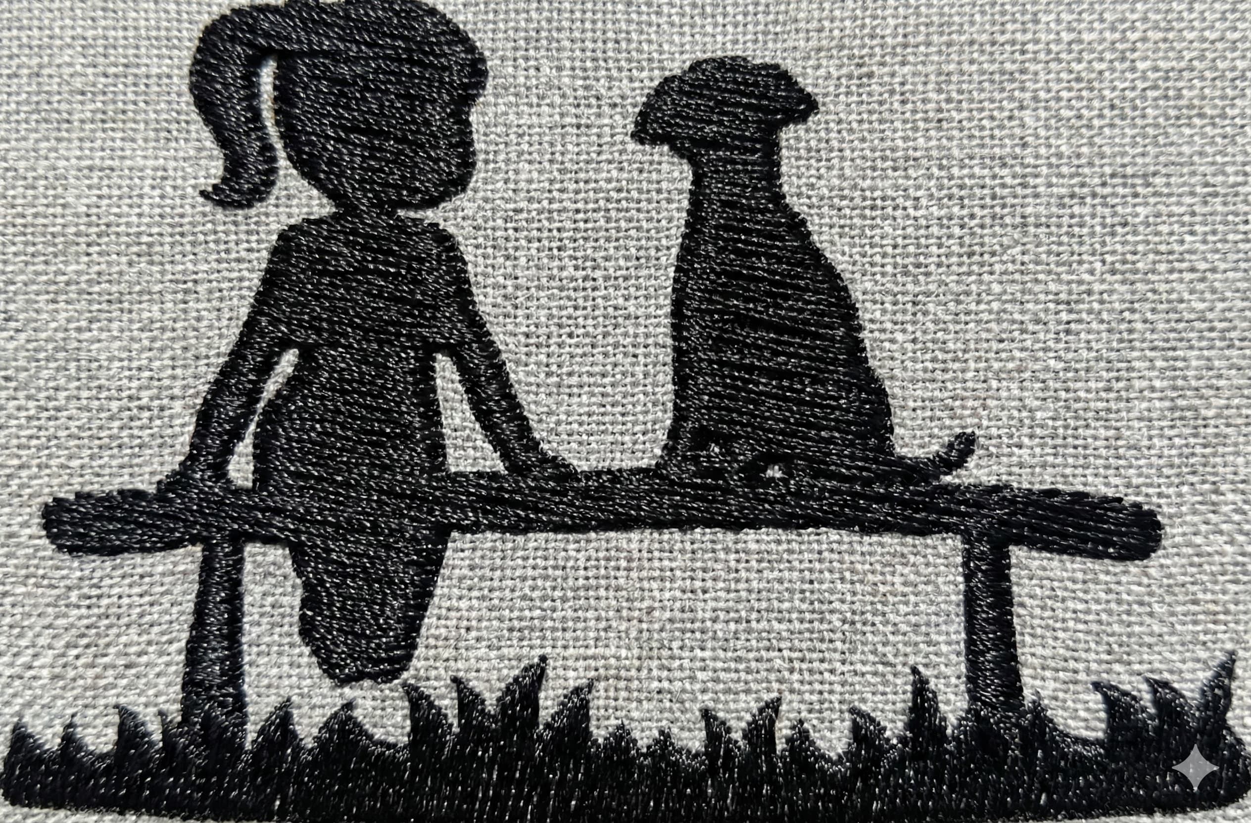 Girl and Dog embroidery design - Image 3