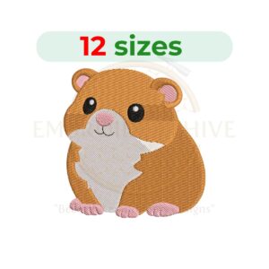 Guinea pig embroidery design for machine embroidery, cute guinea pig embroidery file, pet rodent embroidery pattern, small animal embroidery digital download.