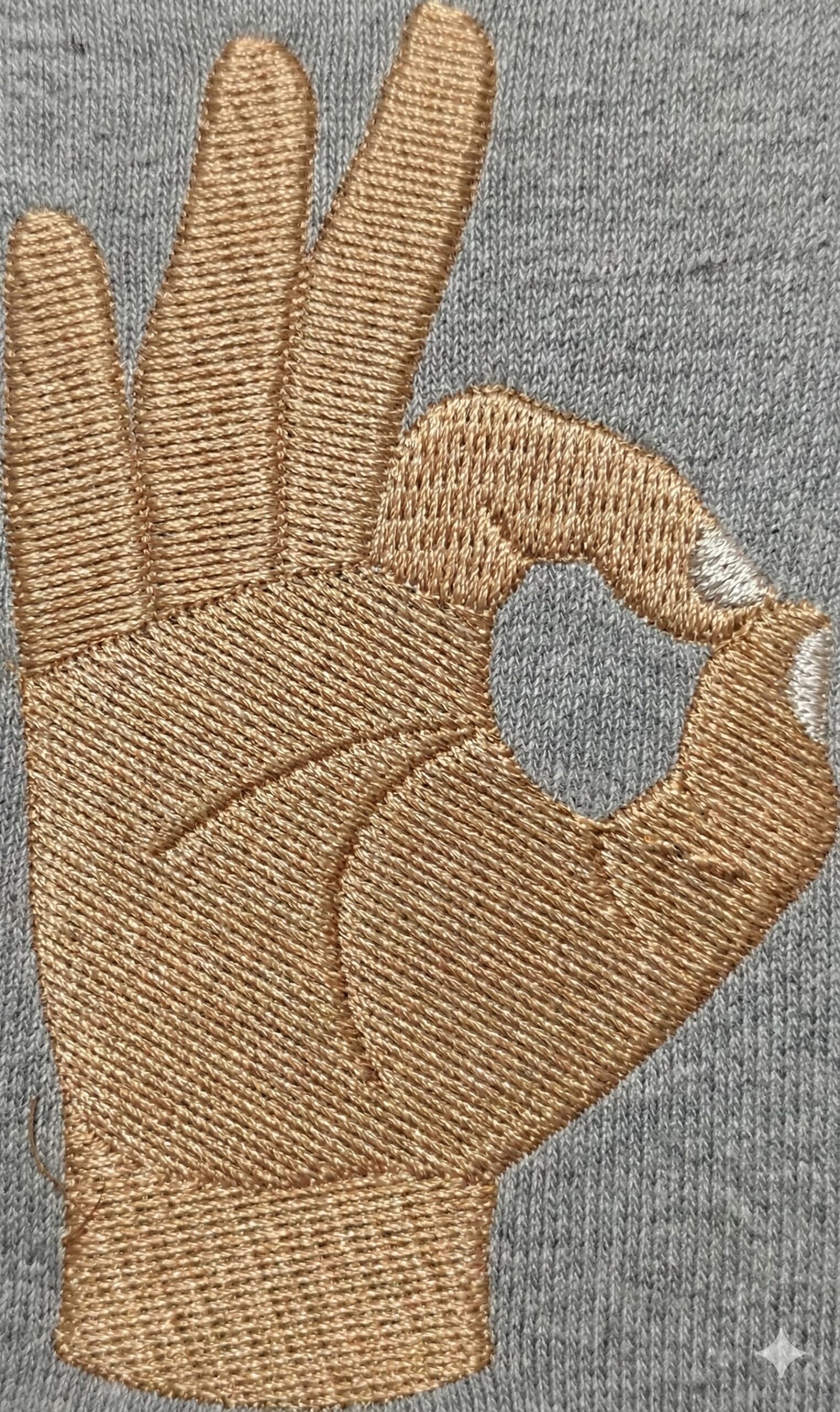 Ok Gesture Symbol Embroidery Design - Image 3