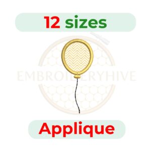 Balloon applique embroidery design, balloon machine embroidery applique, party balloon embroidery pattern, digital embroidery download.