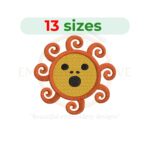 Sun Taino embroidery design for machine embroidery, Taino sun symbol embroidery, tribal sun embroidery file, indigenous sun embroidery design, cultural embroidery pattern.