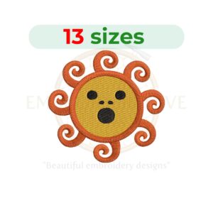 Sun Taino embroidery design for machine embroidery, Taino sun symbol embroidery, tribal sun embroidery file, indigenous sun embroidery design, cultural embroidery pattern.