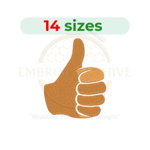 Thumbs up gesture embroidery design, thumbs up hand symbol machine embroidery, like hand sign embroidery pattern, gesture symbol embroidery, digital embroidery download.