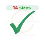 Tick mark embroidery design, check mark symbol machine embroidery pattern, digital download.