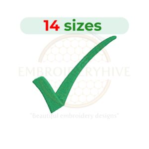 Tick mark embroidery design, check mark symbol machine embroidery pattern, digital download.