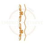Minimal vine duo lace embroidery design, simple floral border machine embroidery file, decorative vine lace border for tablecloth dress and home decor.