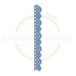 Classic loop fan lace embroidery design, ornamental border machine embroidery file, decorative lace border for tablecloth dress and home decor.