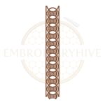 Classic oval chain embroidery design, decorative border machine embroidery file, elegant chain lace border for tablecloth dress and home decor.