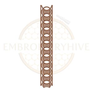 Classic oval chain embroidery design, decorative border machine embroidery file, elegant chain lace border for tablecloth dress and home decor.