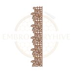 Lattice leaf floral lace embroidery design, decorative floral border machine embroidery file, vine lace border for tablecloth dress and home decor.