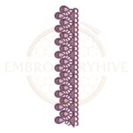 Royal teardrop lace embroidery design, elegant border machine embroidery file, decorative lace border for tablecloth dress and home decor.