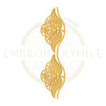 Royal twisted leaf embroidery design, decorative leaf border machine embroidery file, elegant lace border for tablecloth dress and home decor.