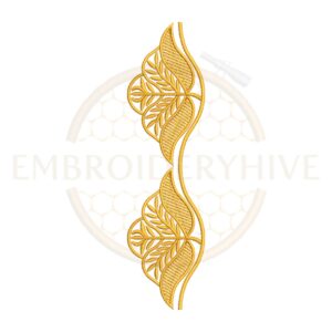 Royal twisted leaf embroidery design, decorative leaf border machine embroidery file, elegant lace border for tablecloth dress and home decor.