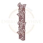Rustic leaf mesh embroidery design, decorative leaf border machine embroidery file, nature lace border for tablecloth dress and home decor.