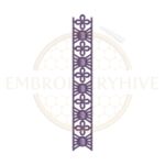 Sunburst clover geometric lace embroidery design, decorative border machine embroidery file, geometric lace border for tablecloth dress and home decor.
