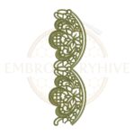 Vintage scroll heart lace embroidery design, ornamental border machine embroidery file, decorative heart scroll border for tablecloth dress and home decor.