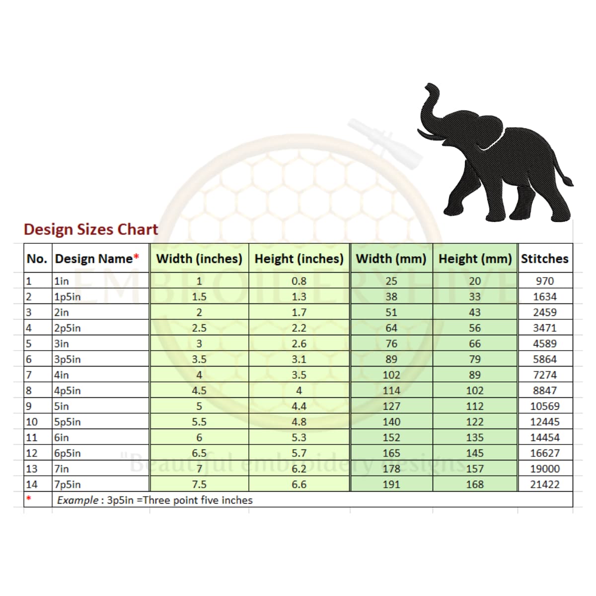 Elephant embroidery design - Image 2