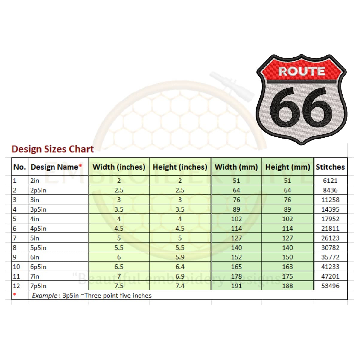 Route 66 embroidery design - Image 2