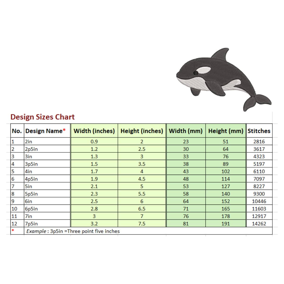 Orca embroidery design - Image 2