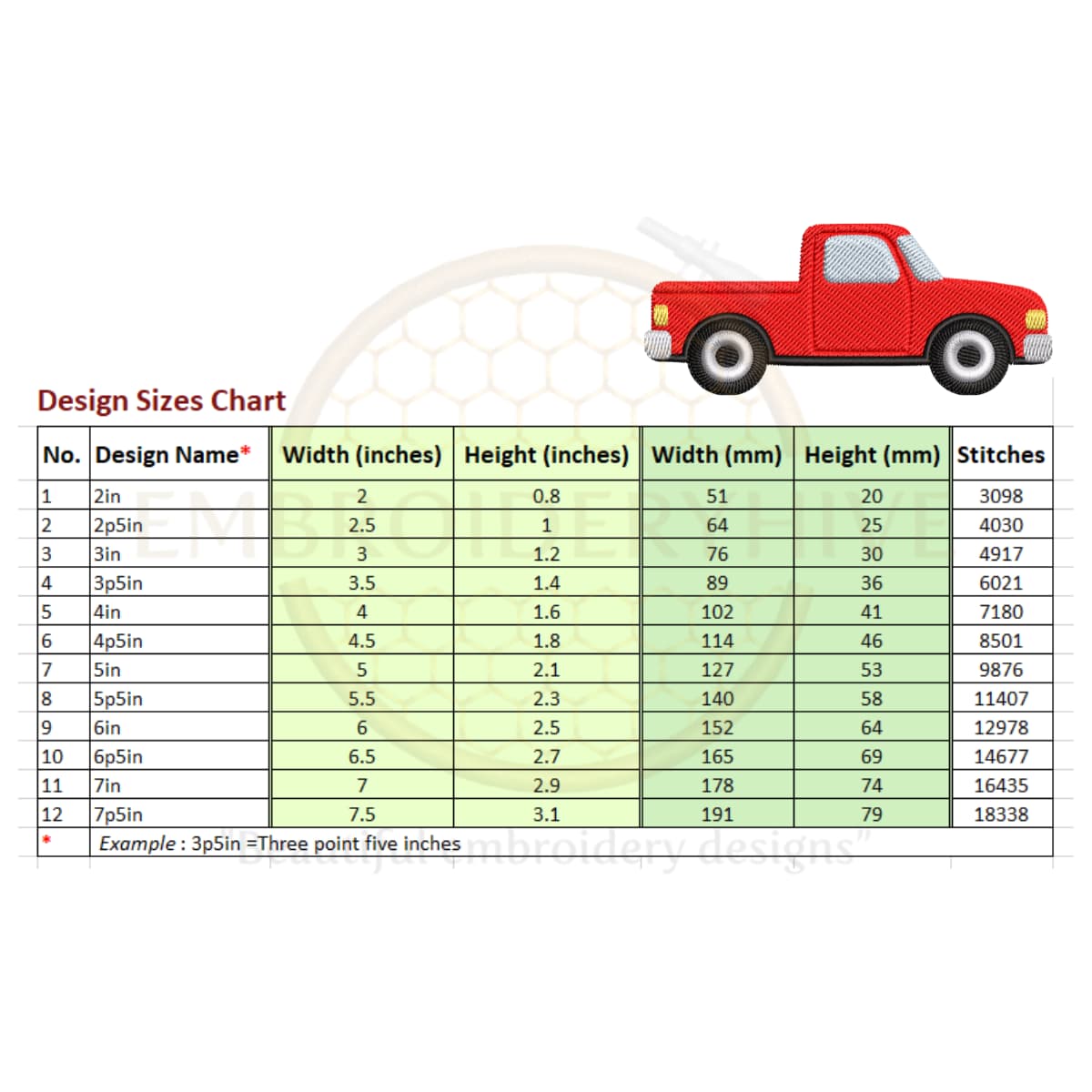 Pickup Truck embroidery design - Image 2