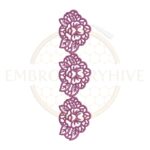 Double floral strip lace embroidery design, floral border machine embroidery file, decorative lace border for tablecloth dress and home decor.