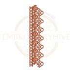 Floral border embroidery design floral drop lace, decorative lace border machine embroidery file, floral embroidery border for tablecloth dress and home decor.