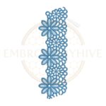 Paisley scallop ornamental embroidery design, floral border lace machine embroidery file, decorative paisley border for tablecloth dress and home decor.