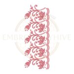 Elegant floral scallop lace embroidery design, floral border machine embroidery file, decorative scalloped lace border for tablecloth dress and home decor.