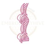 Rose lattice vine lace embroidery design, floral border machine embroidery file, decorative rose lace border for tablecloth dress and home decor.