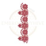 Vintage floral medallion embroidery design, decorative floral border machine embroidery file, elegant lace border for tablecloth dress and home decor.