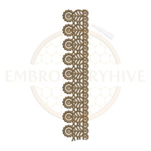 Flower border embroidery design layered petal blossom lace, floral lace border machine embroidery file, decorative embroidery border for tablecloth and dress.