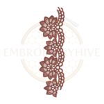 Royal lotus scallop lace embroidery design, floral border machine embroidery file, decorative lotus lace border for tablecloth dress and home decor.