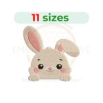 Baby bunny head embroidery design for machine embroidery, cute rabbit face embroidery file 2.5 to 7.5 inch sizes instant download pattern.