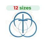 Global Methodist Church cross embroidery design for machine embroidery, Christian cross embroidery file, church logo embroidery pattern instant download.