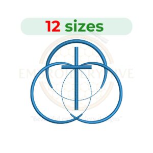 Global Methodist Church cross embroidery design for machine embroidery, Christian cross embroidery file, church logo embroidery pattern instant download.