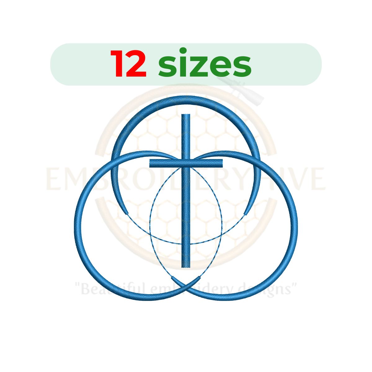 Global Methodist Church cross embroidery design for machine embroidery, Christian cross embroidery file, church logo embroidery pattern instant download.