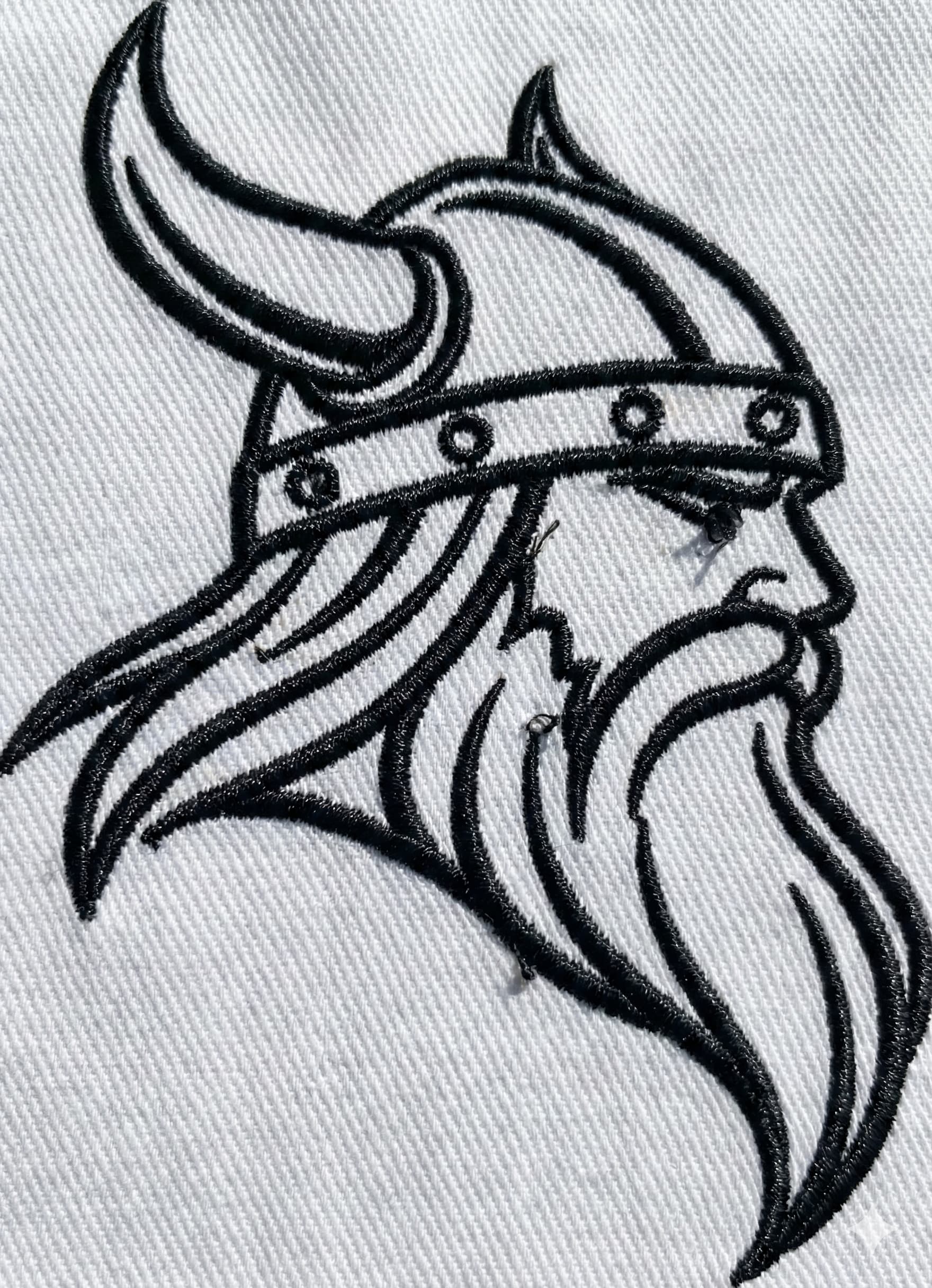 Viking head outline embroidery design - Image 3