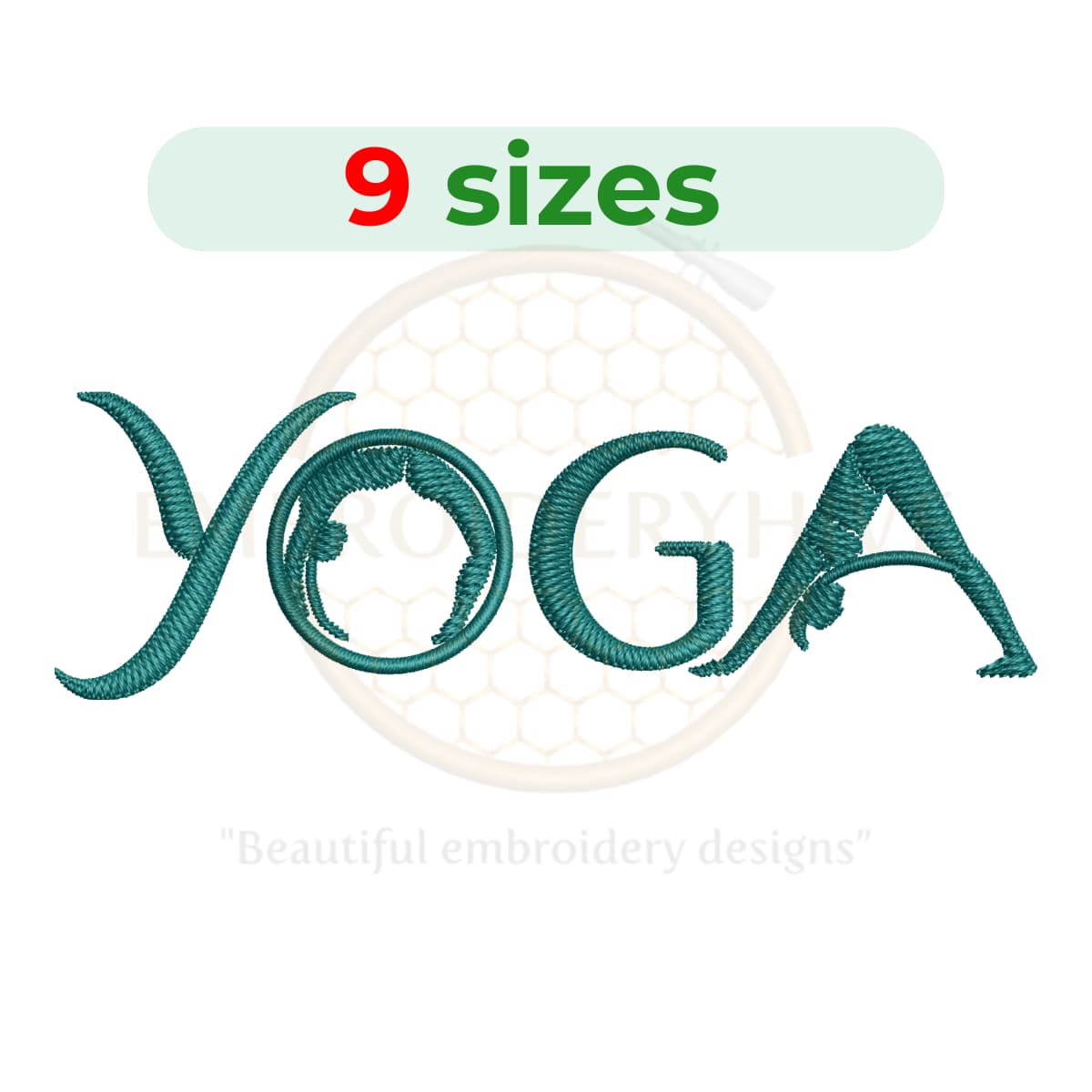 Yoga embroidery design for machine embroidery, meditation pose embroidery file 3.5 to 7.5 inch sizes instant download wellness pattern.