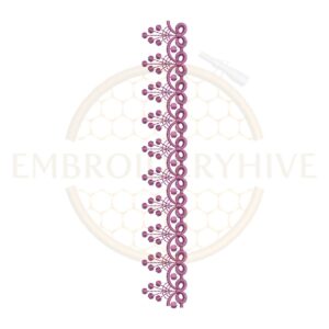 Berry blossom lace embroidery design, delicate floral border machine embroidery file for tablecloth dress and home decor.