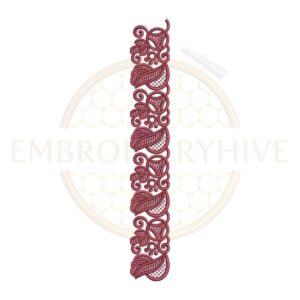 paisley vine border embroidery design classic lace machine embroidery border instant download