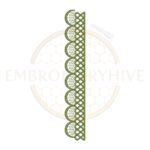 classic scalloped net lace border embroidery design, elegant lace edge machine embroidery design instant download