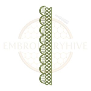 classic scalloped net lace border embroidery design, elegant lace edge machine embroidery design instant download