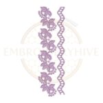 leaf vine border embroidery design delicate floral lace machine embroidery border instant download