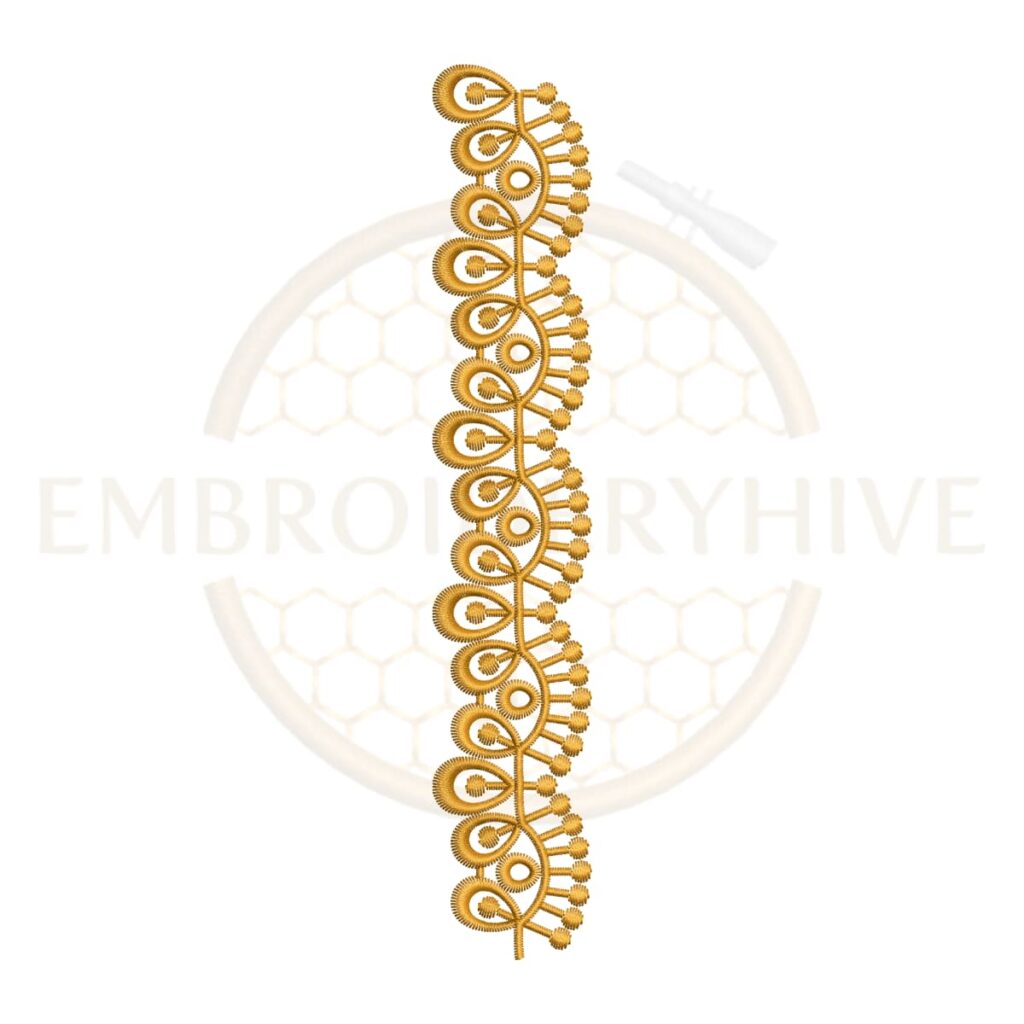 elegant circular lace border embroidery design, decorative lace edge machine embroidery design instant download